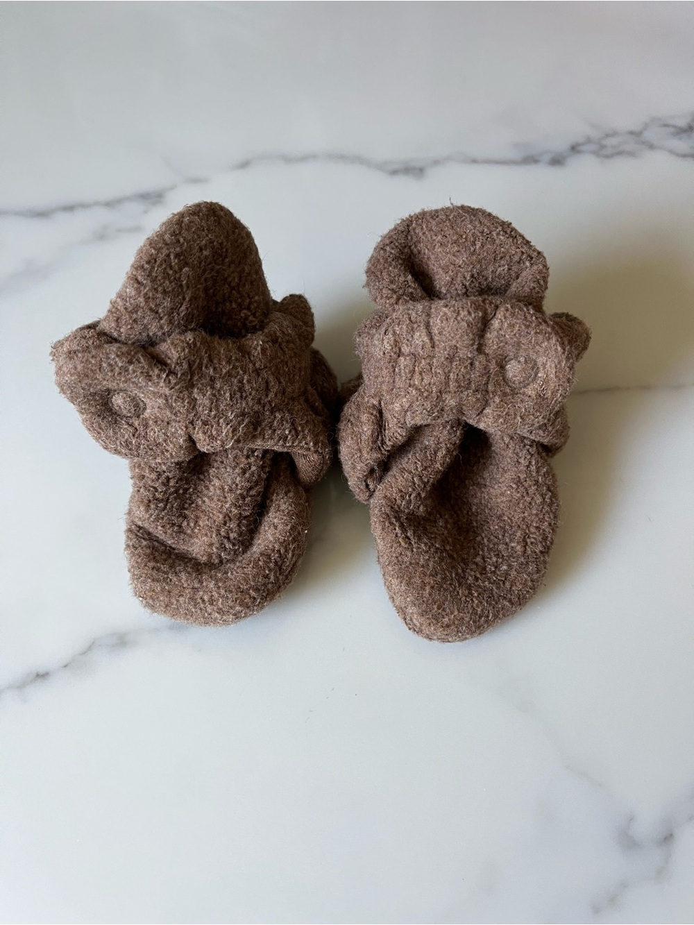 Zutano Brown Fleece Baby Booties